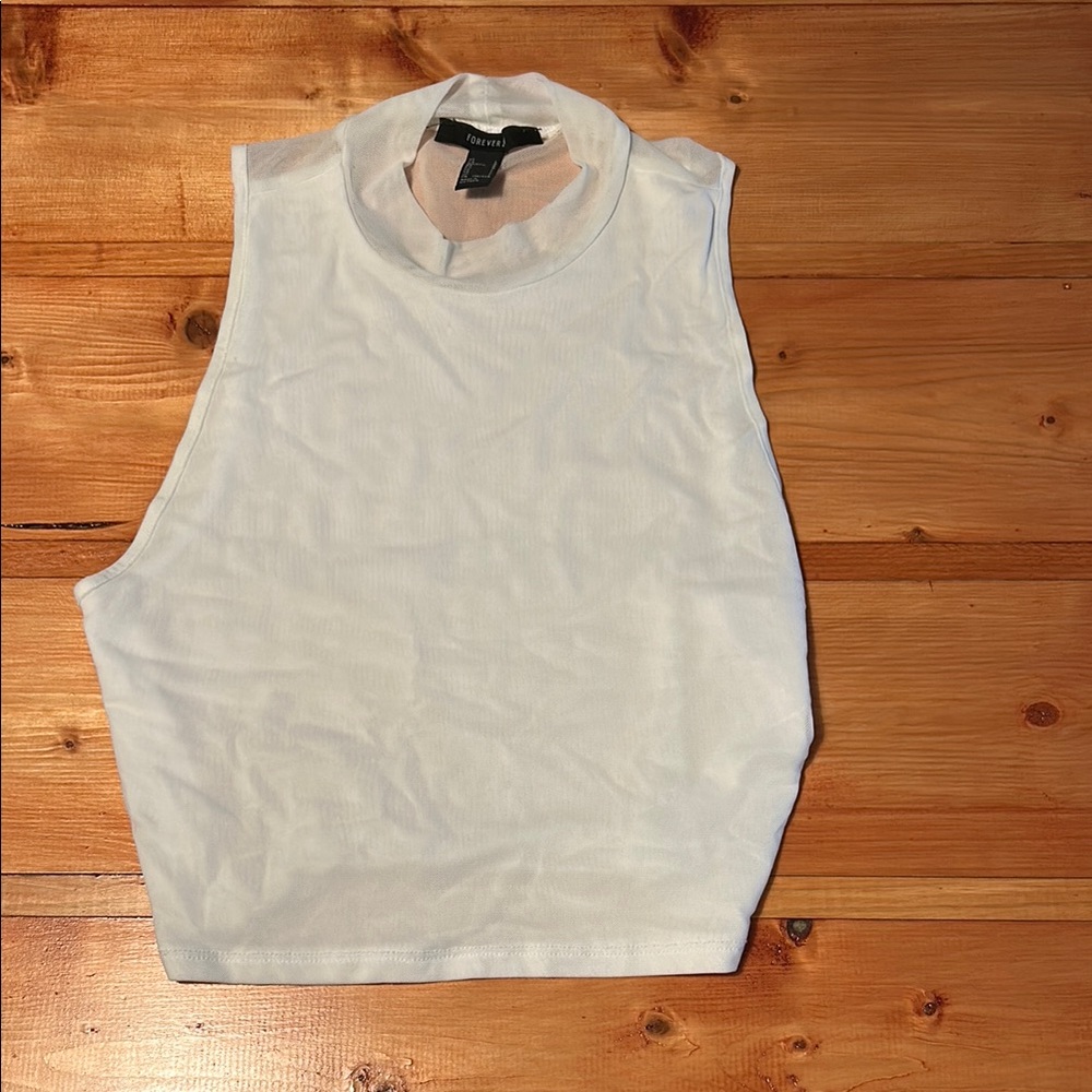 White Sleeveless Top